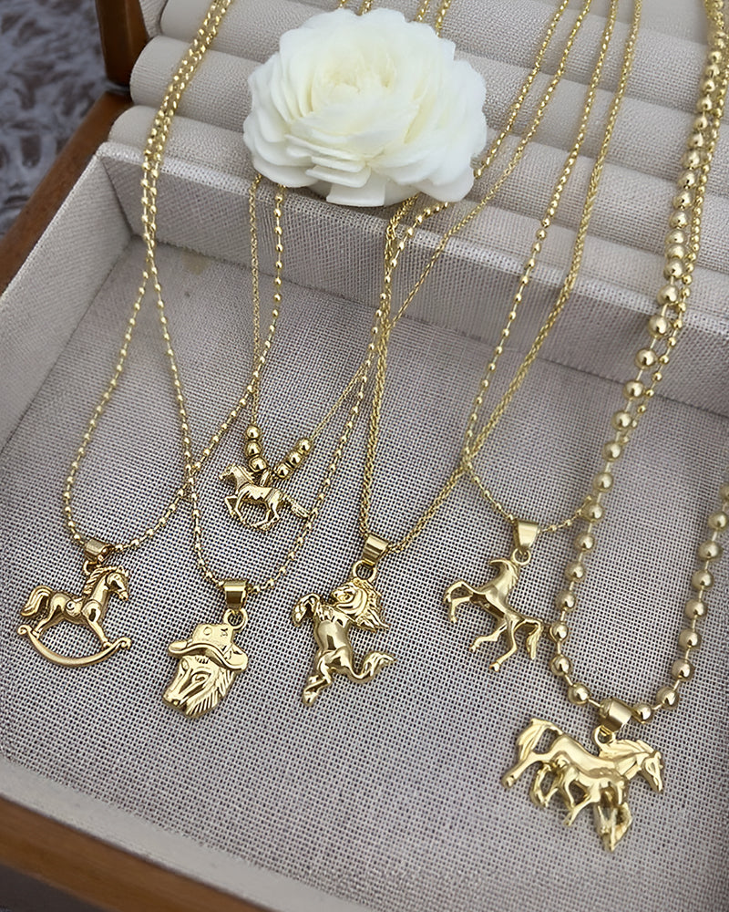 18K Gold-plated Horse Element Series Multi-style Necklace
