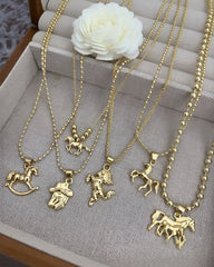 18K Gold-plated Horse Element Series Multi-style Necklace