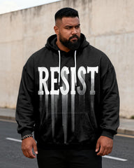 Big & Tall Men's "RESIST Declaration Of Resistance" Graffiti Print Hoodie