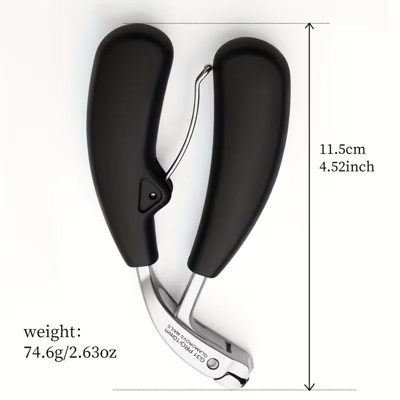 1pc G31 Premium Nail Clippers, Modern Design with Stainless Steel Blade, Concave Edge & Wide Opening for Thick Nails, Anti-Splash Long Handle, Arc Shape Cuticle Trimmer