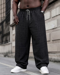 2XL-6XL Men's Casual Plaid Trousers