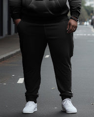 Men's Large Size K Gradient Casual Hoodie and Sweatpants Two Piece Set