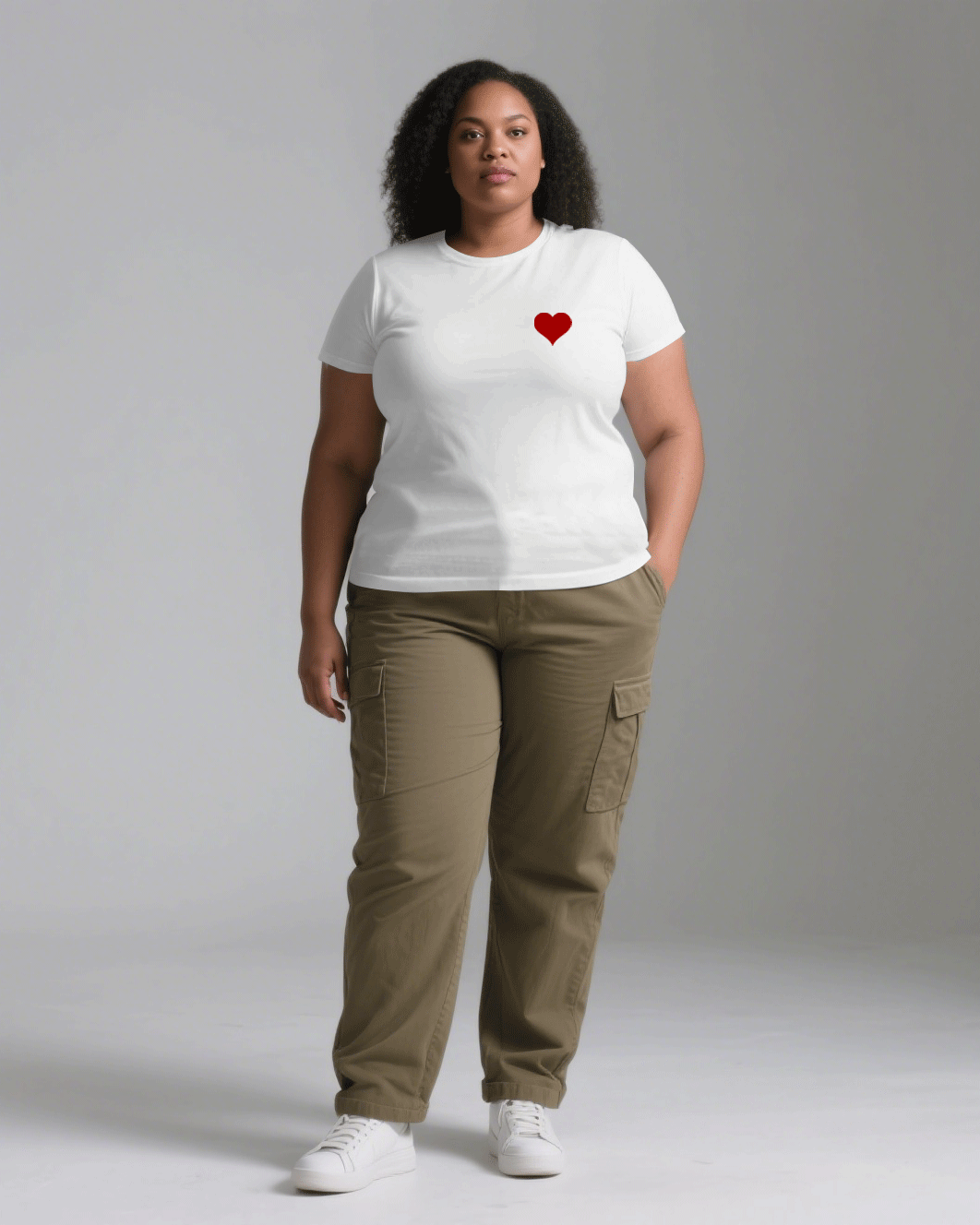 Big & Tall Men's White & Khaki Sweet Love Express Love Chest Printed Men's And Women's Crewneck Short Sleeve T-Shirts & Covers Pants Pants Couple Suit