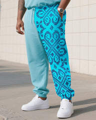 Big Boy Daily Casual Simple Impression Painting Stitching Texture Short Sleeve Pants Suit