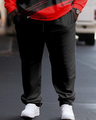 Men's Big & Tall Casual Hip Hop No Limit  Black Graphic Hoodie Two-Piece Set