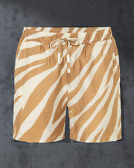 Plus Size Men's Zebra Summer Pool Shorts