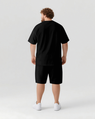 Believe In Yourself Not Their Noise Men's Big and Tall Simple Lettering Short Sleeve T-shirt Shorts Set