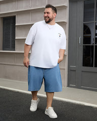 Big & Tall Men's Daily Leisure Simple Solid Color Joker Wearing Wash Denim Shorts