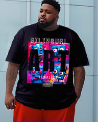 Street ART Printed Gradient Shorts Short Sleeved Oversized Men's Set