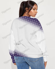 Women's Big & Tall Retro Snowman Polka Dots Pattern Print Long Sleeve Sweatshirt