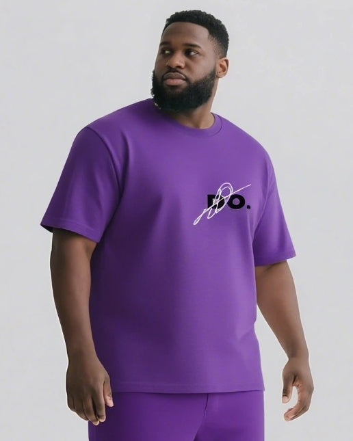 Do Like You Already Won Men's Big & Tall Casual Lettering T-shirt 2-Piece Set
