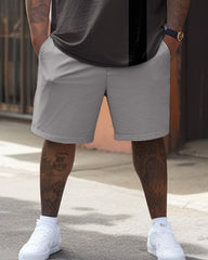 Simple Colorblock T-shirt Shorts Set Men's Big and Tall
