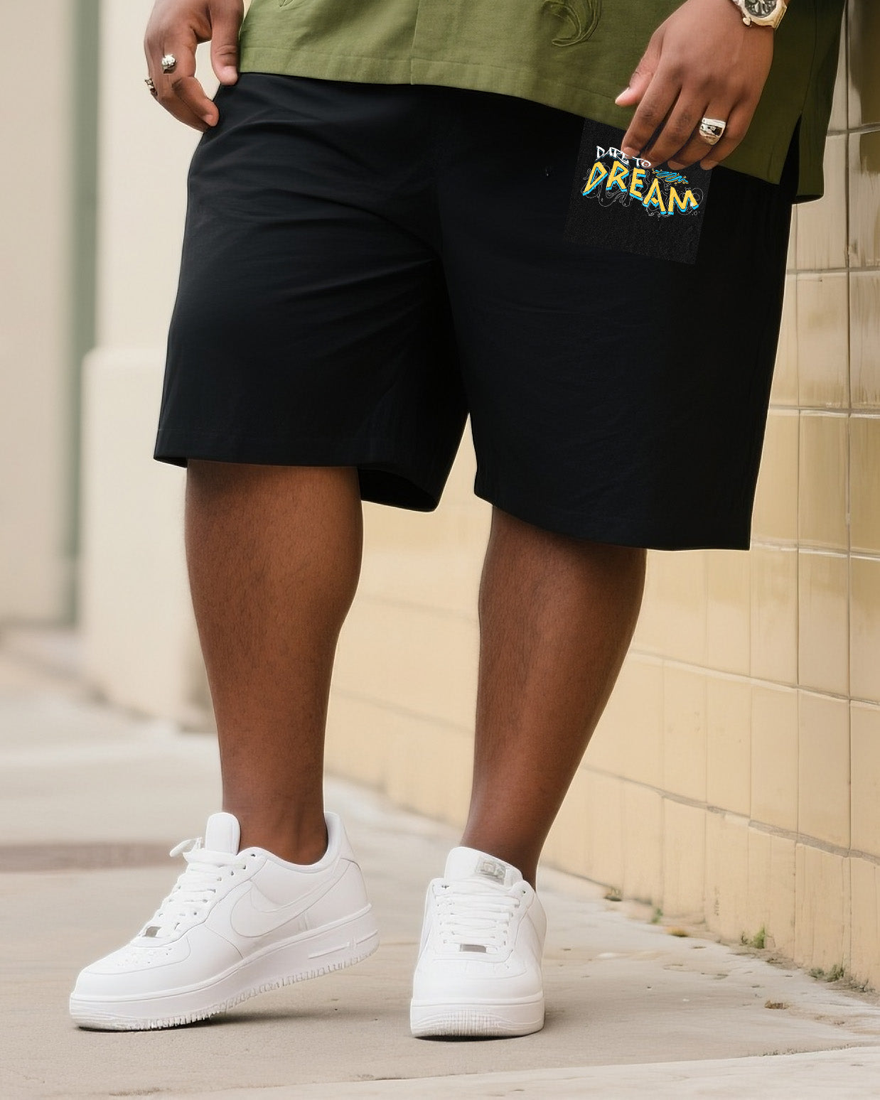 Big Man's Gradient Short Sleeve Shirt Dream Micro Standard Shorts Suit