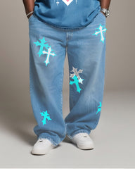 Big & Tall Men's Faith JESUS Wash Water Denim Suit
