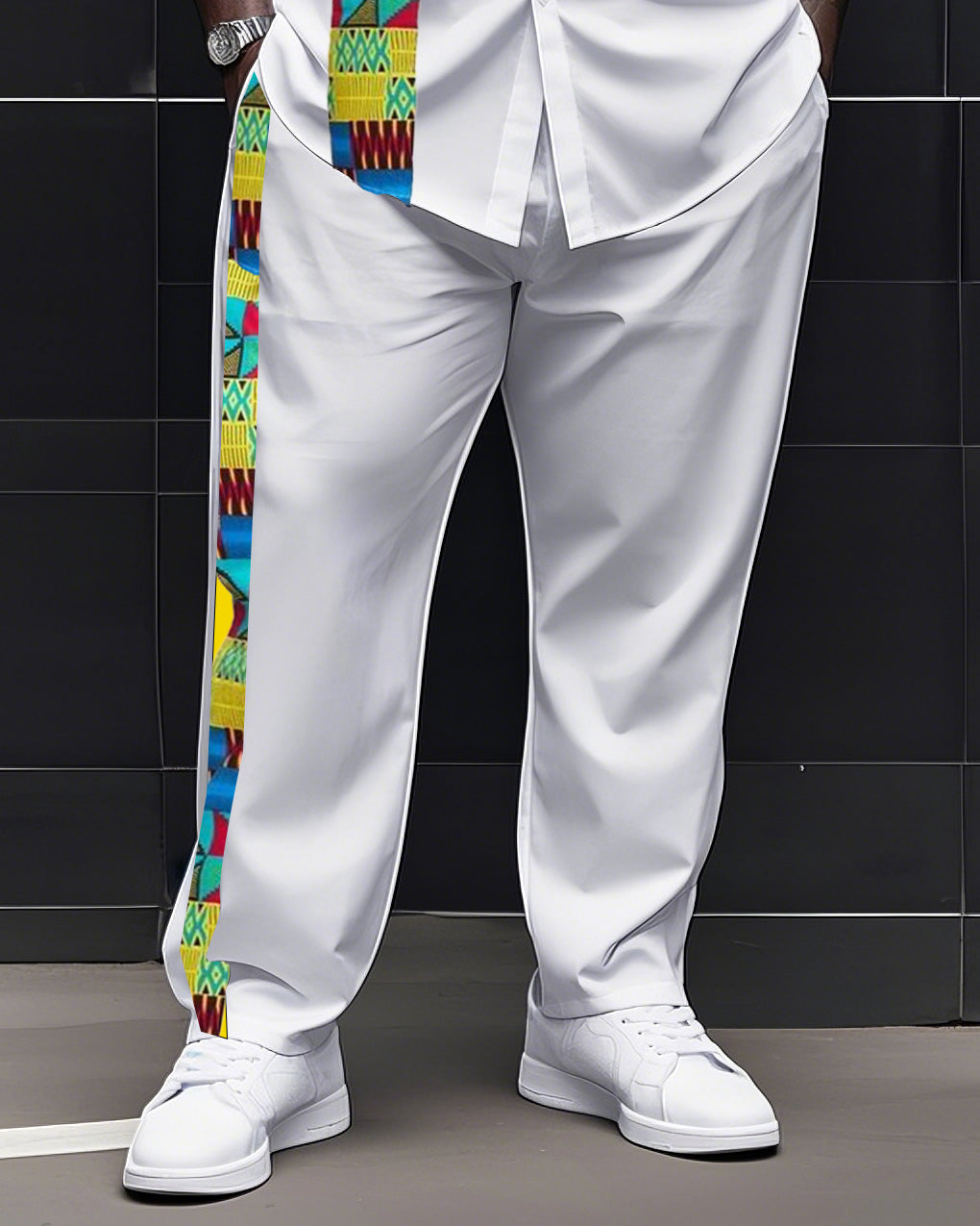 Big Boy Essential African Impression Totem Print Long Sleeve Shirt Trousers Suit