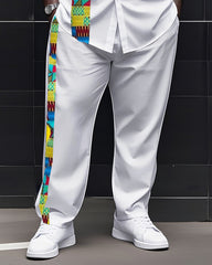 Big Boy Essential African Impression Totem Print Long Sleeve Shirt Trousers Suit