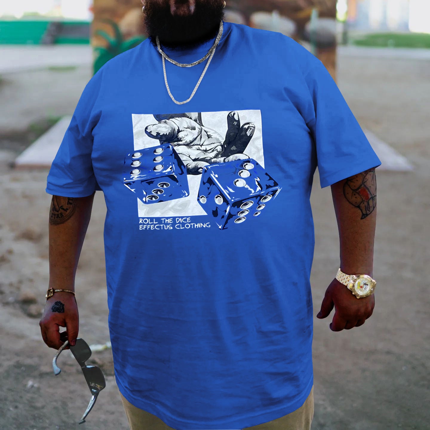 Plus Size Blue Roll The Dice Effectus T-Shirt