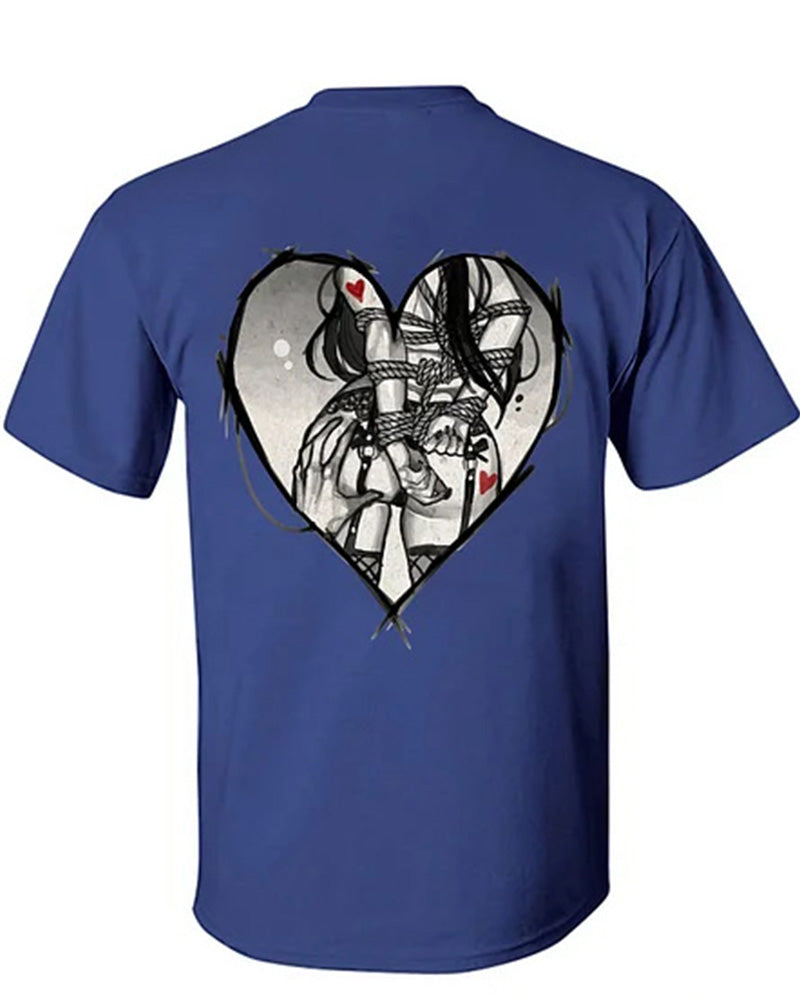 Men's Plus Size Street Fashion Bundle Game Printed Round Neck Short Sleeve T-Shirt