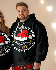 Couple Big & Tall Casual All I Want for Christmas Is Everything Lettering Hoodie Set