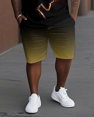 Men's Plus Size The Love of Christ Short Sleeve T-Shirt Shorts Suit
