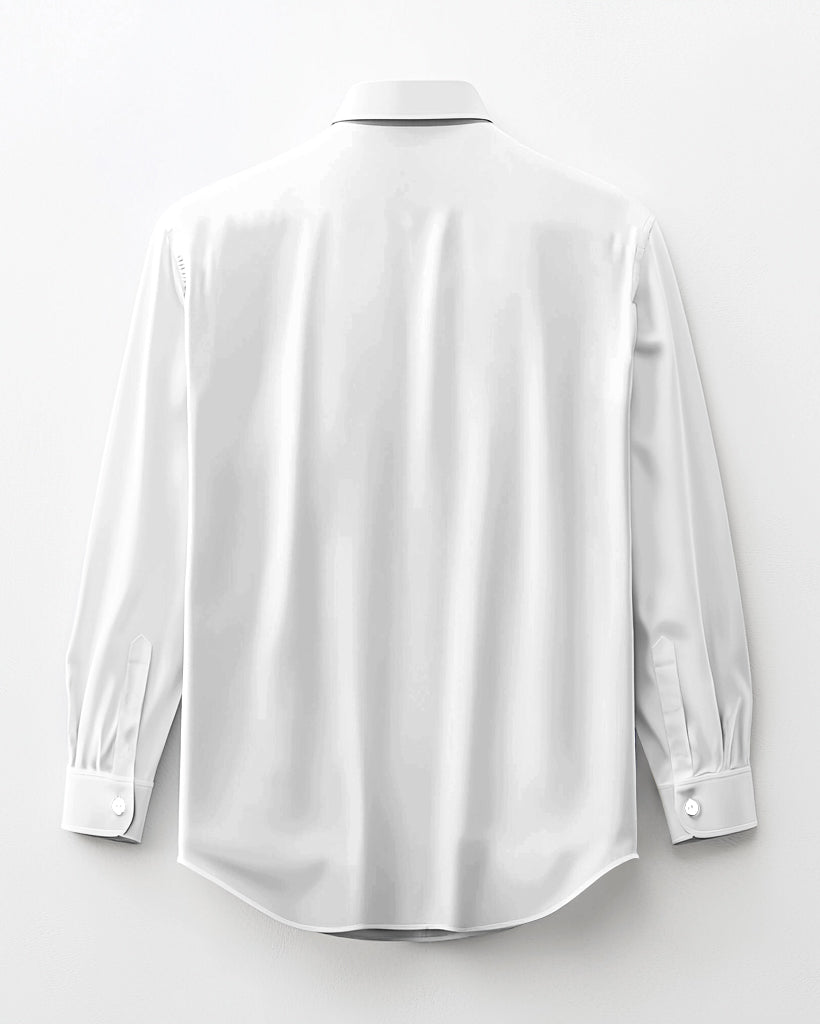 Solid Color Big Guys Long Sleeve Lapel Shirt and Pants Set