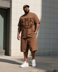 The Daily Leisure Of A Big Man. If The Son Of The Father Lets You Free. You Are Really Free To Print Short Sleeve T-shirt Shorts Suit
