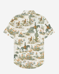 Cactus & Horse Heroes Quartet Continuous Cloth Printed Cotton Blend Short Sleeve Button-Up Shirt