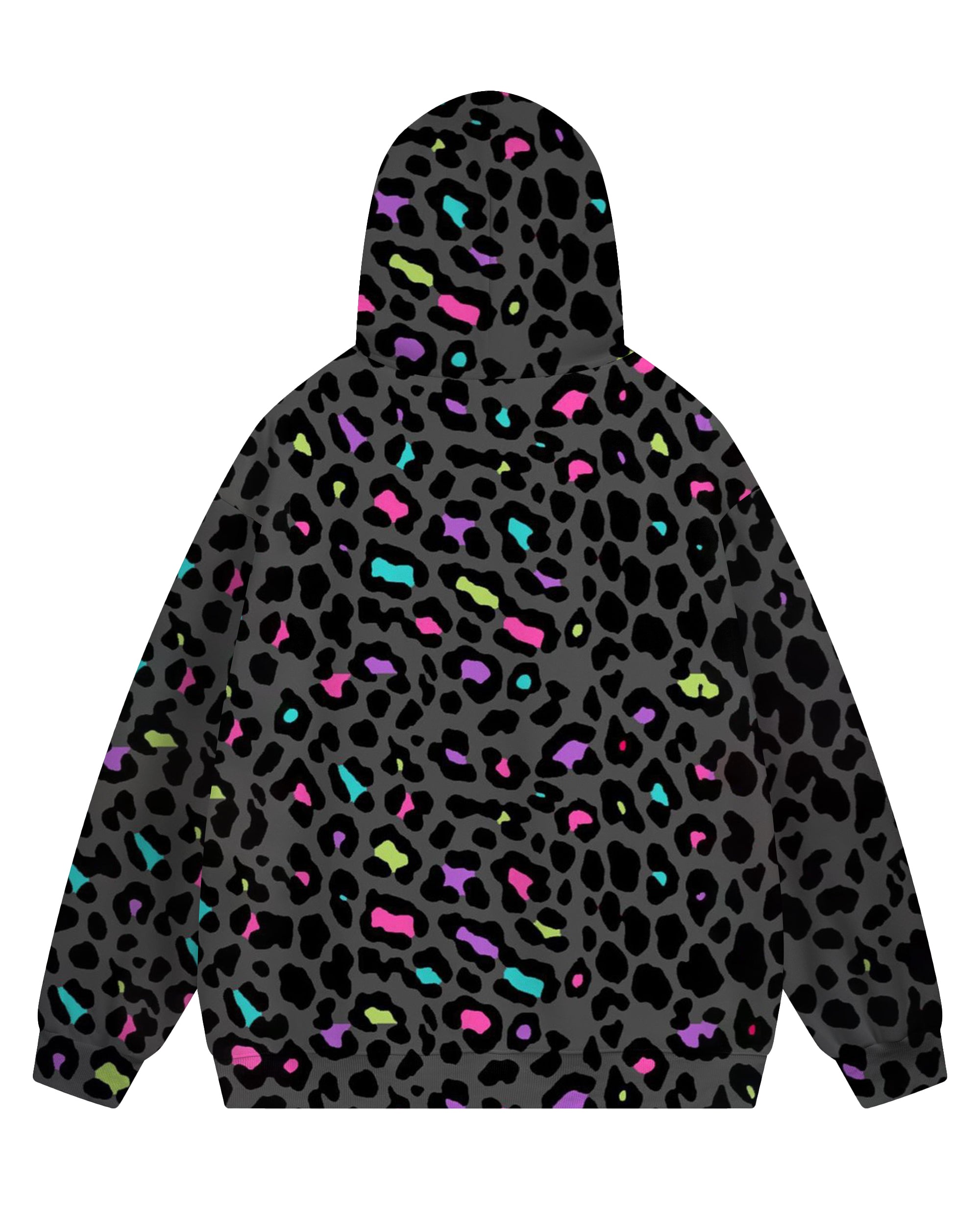 Women's Big and Tall Graffiti Colorful Leopard Print Hoodie Set