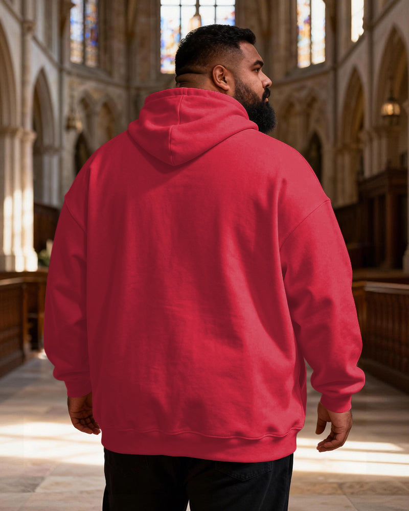 Big & Tall Men's JOHN 14:6 Scripture Letter Print Hoodie