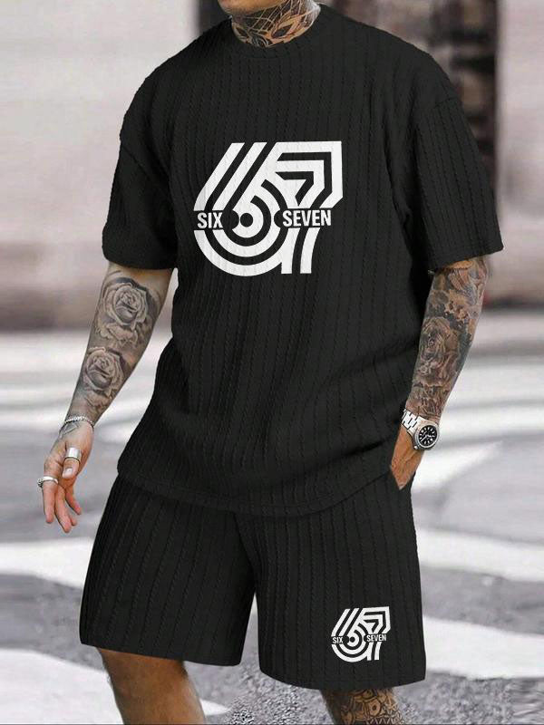 SIX SEVEN Digital Geometric Print Texture Pattern Plus Size Set