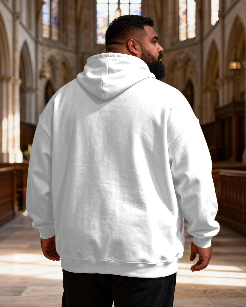 Big & Tall Men's JOHN 14:6 Scripture Letter Print Hoodie