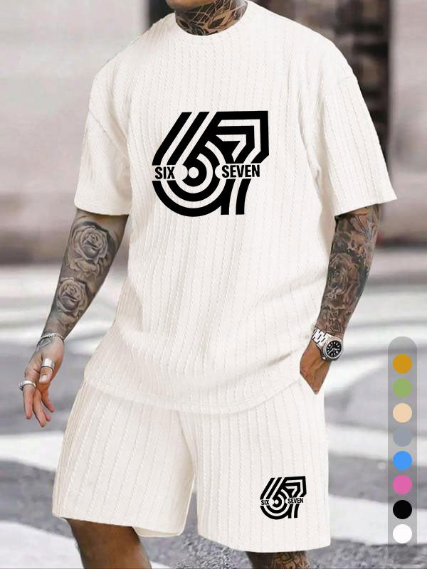 SIX SEVEN Digital Geometric Print Texture Pattern Plus Size Set