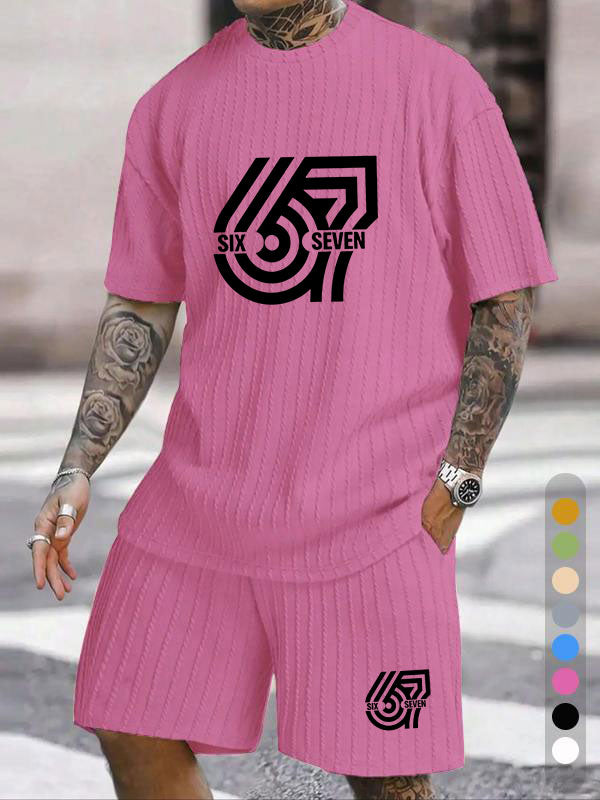 SIX SEVEN Digital Geometric Print Texture Pattern Plus Size Set