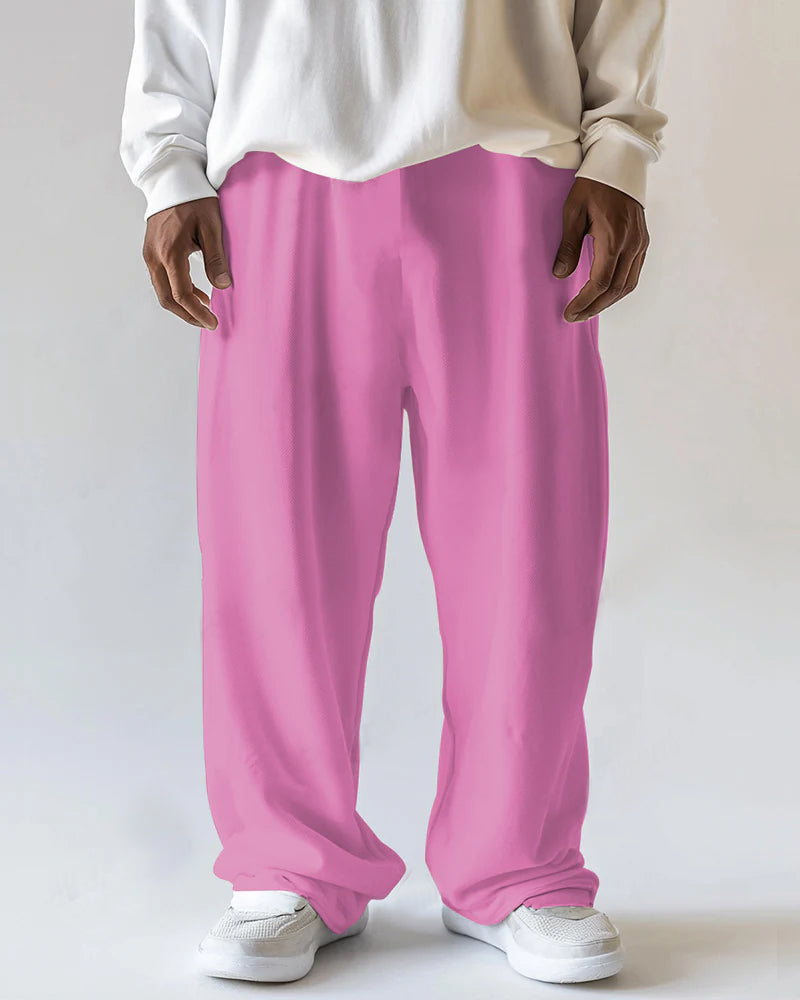 Big Men's Loose Straight Drawstring Sweatpants with Pocket