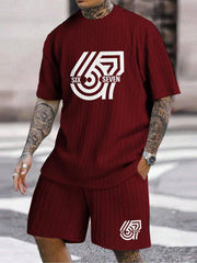 SIX SEVEN Digital Geometric Print Texture Pattern Plus Size Set