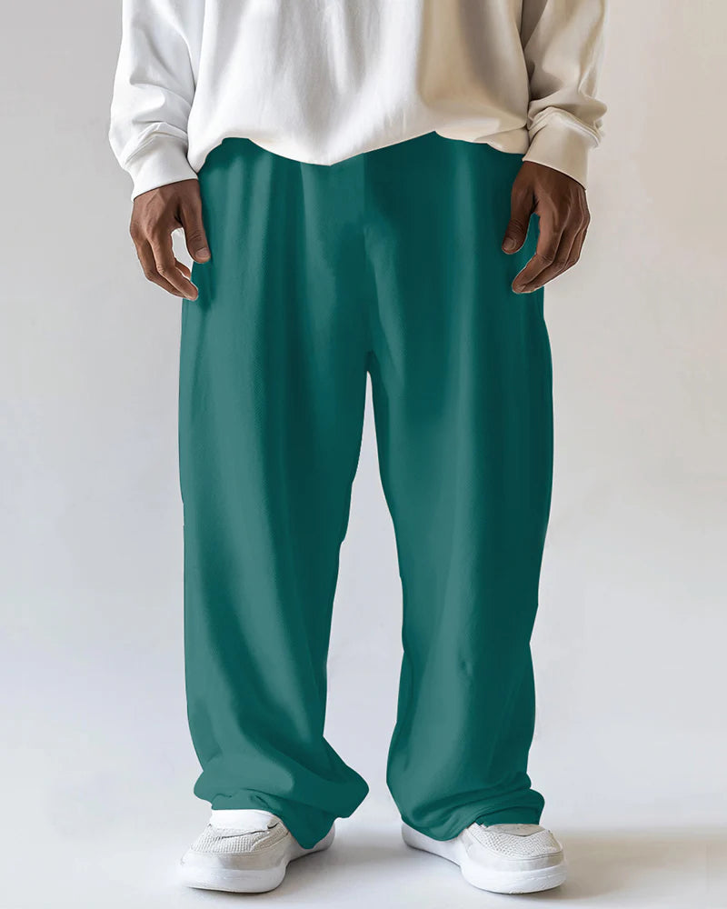 Big Men's Loose Straight Drawstring Sweatpants with Pocket