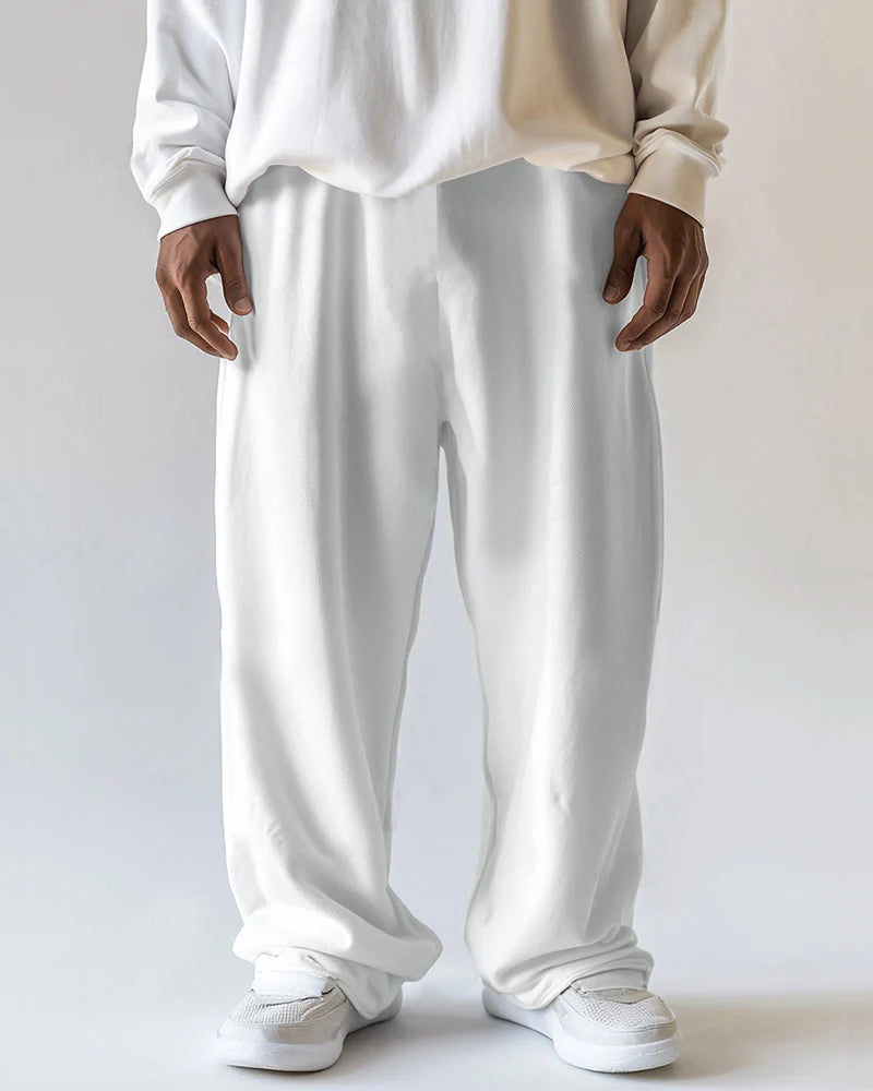 Big Men's Loose Straight Drawstring Sweatpants with Pocket