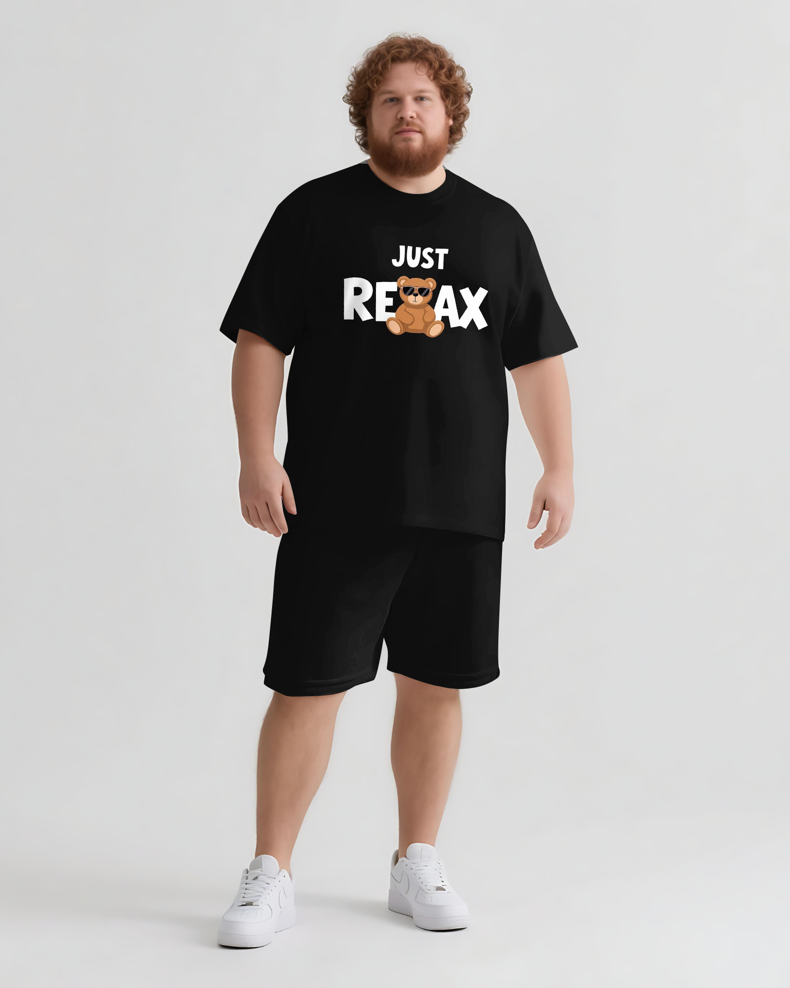 JUST RELAX Slogan T-shirt 2-Piece Set