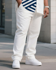 Big Boy Must-Have 2025 Popular Irregular Striped Short Sleeve Shirt Trousers Suit