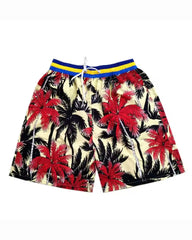 Big & Tall Men's Hawaii. Striped Black Spell Red Coconut Tree Beach Pants