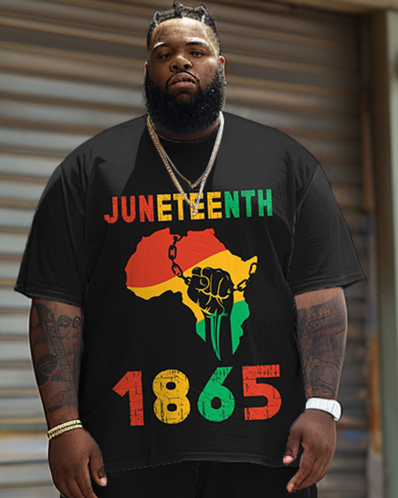 Men's Big & Tall Juneteenth Freedom Since 1865 Printed T-shirt Shorts Set