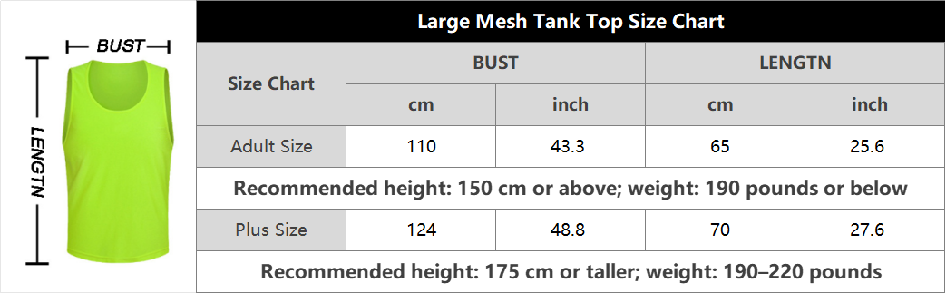 Big & Tall Men's Big Mesh Football Training Clothing Vest Vest