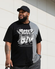 Big Boy Street Fashion Money English Design Color Matching Short Sleeve Trousers Suit