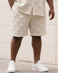 Big & Tall Men's Summer Daily Leisure Dot 3D Steel Print Short Sleeve Shirt Shorts Suit