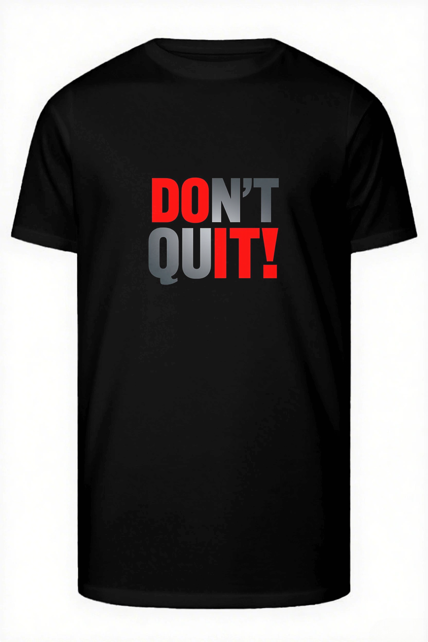 Quit Is Not In Your Code Men's Big and Tall Simple Lettering Short Sleeve T-shirt 2-Piece Set