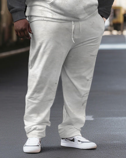 Men's Plus Size Casual Hip Hop Skull Poker A Hoodie Two-Piece Set