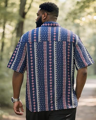 Big and Tall Men's Short Sleeve Button Summer Beach Work Shirt