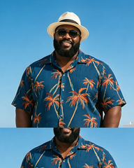 Big & Tall Men's Coconut Print Short Sleeve Shirt Shorts Set