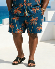 Big & Tall Men's Coconut Print Short Sleeve Shirt Shorts Set