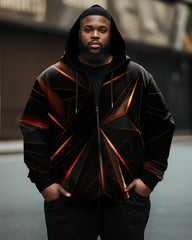 Men's Plus Size Aurora Abstract Zip Hoodie